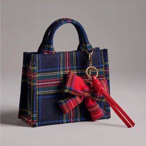 Shirileah Chicago Plaid Bow Bag Charm | Red | NWT